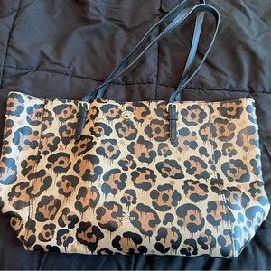 Limited edition coach large leopard tote bag